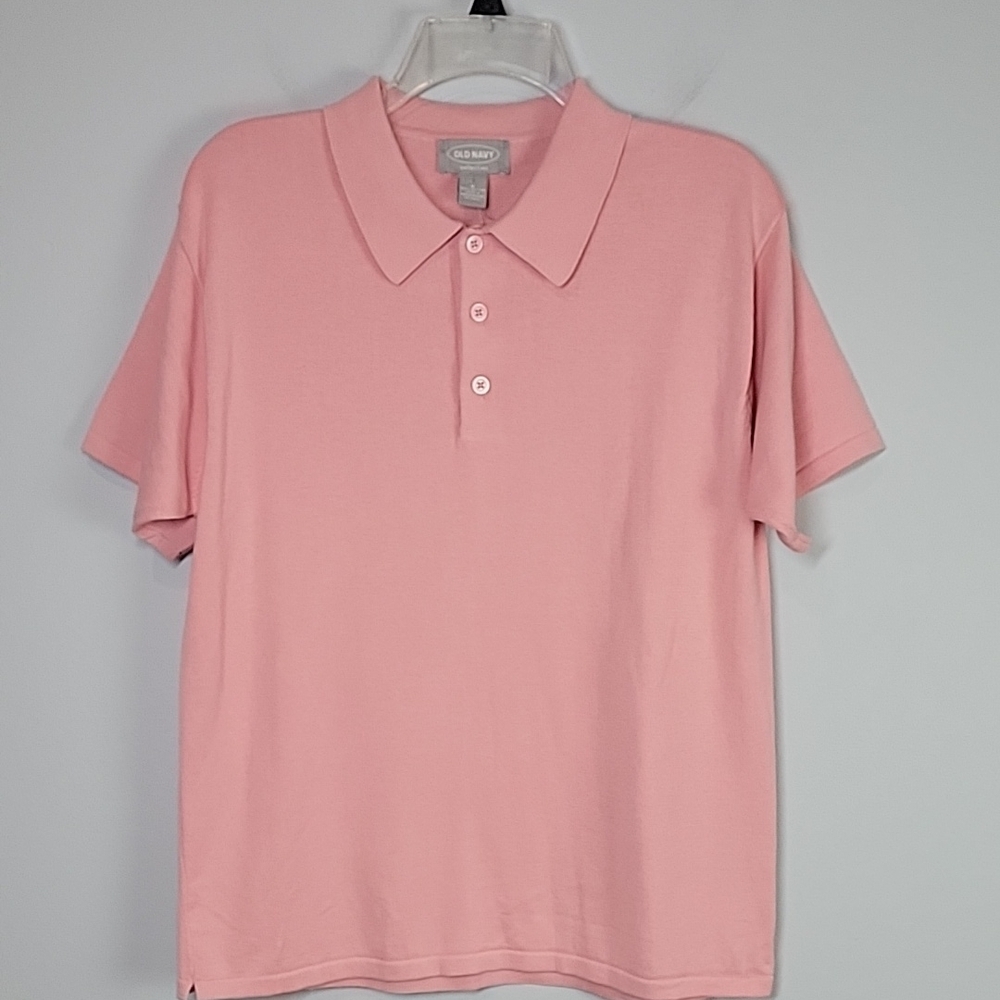 Vintage y2k Mens Old Navy pink polo shirt size Medium
